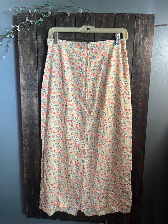 Christopher & Banks Dresses & Skirts - Floral Maxi Skirt in Cream with Pink & Blue Blooms